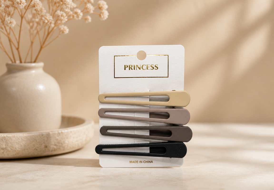 Matte hair clip set