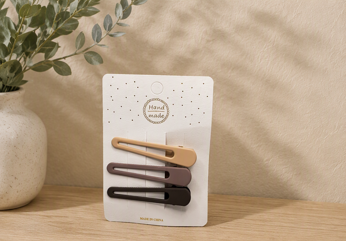 Matte hair clip set
