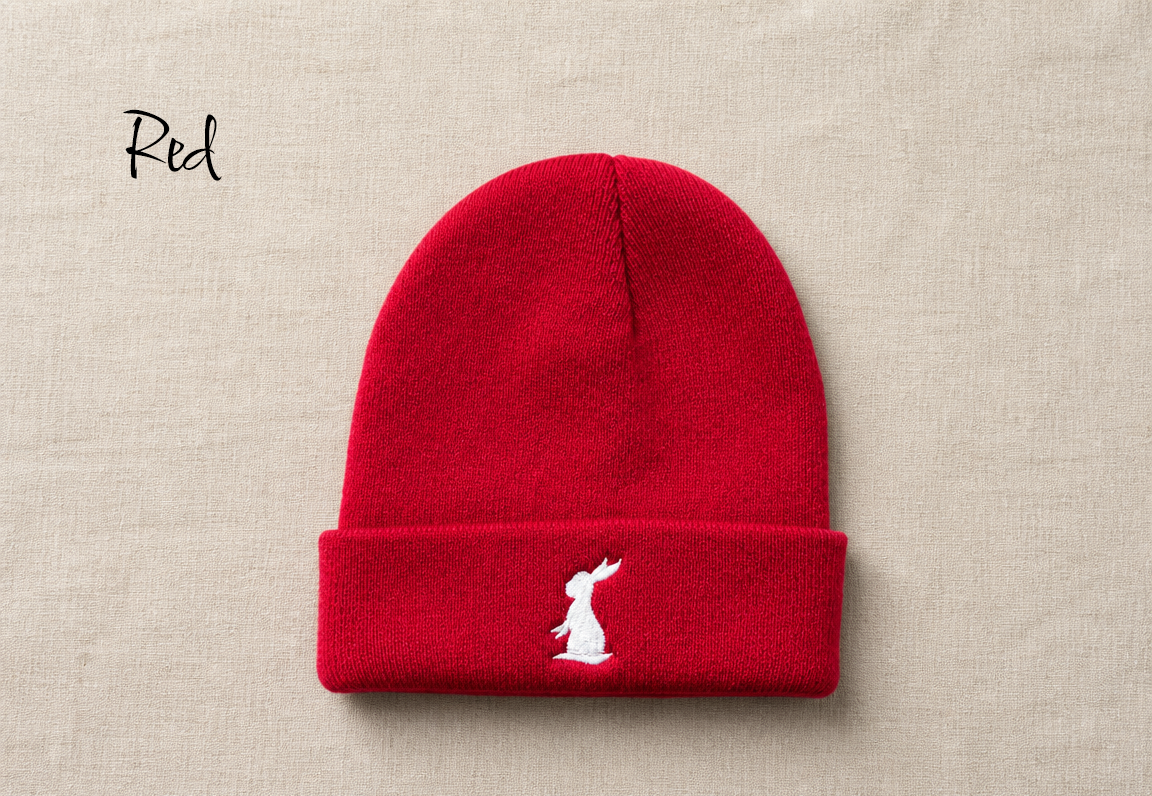 Embroidered bunny beanies