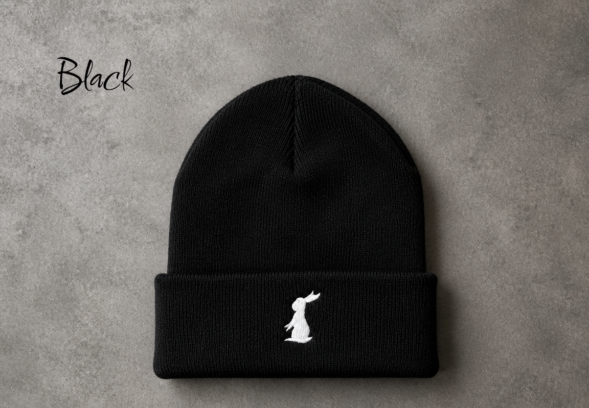 Embroidered bunny beanies