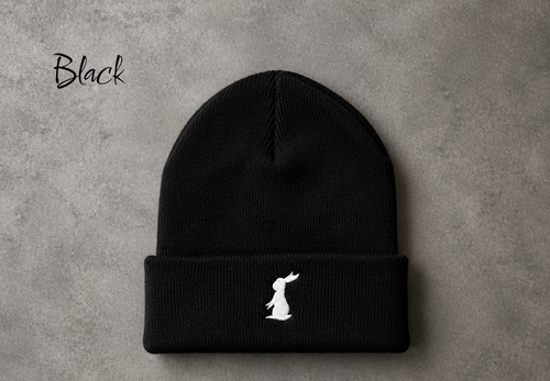 Embroidered bunny beanies
