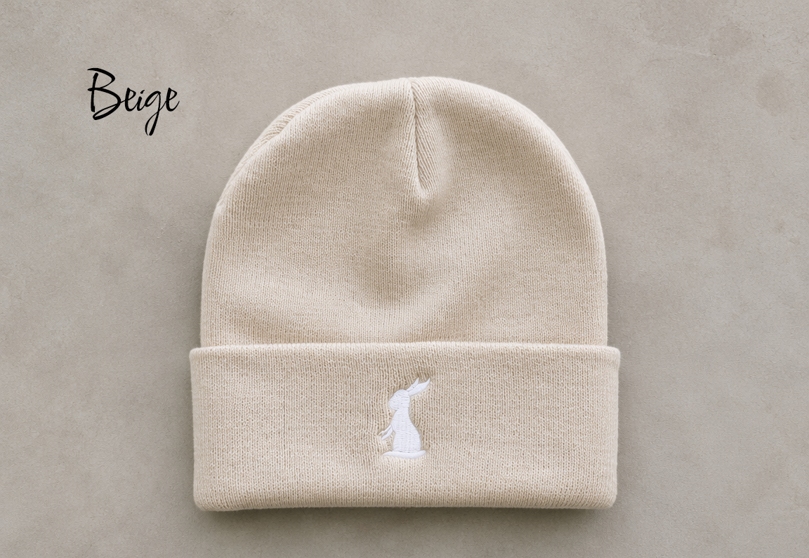 Embroidered bunny beanies