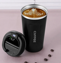 Thermal cup with thermometer