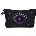 Evil eye print makeup bag